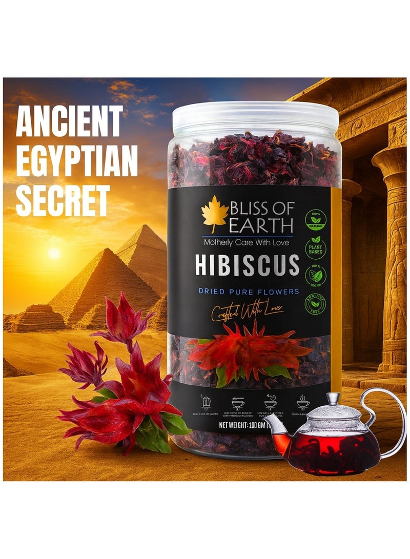 Bliss of Earth Egyptian Hibiscus Flower For Hibiscus Tea 100g, 100% Natural, Immunity Boosting & Caffeine Free, Perfect for Iced Tea & Detox Drinks - Image 5