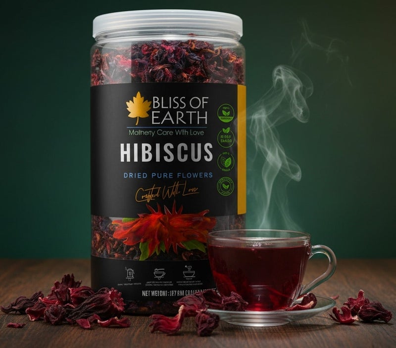 Bliss of Earth Egyptian Hibiscus Flower For Hibiscus Tea 100g, 100% Natural, Immunity Boosting & Caffeine Free, Perfect for Iced Tea & Detox Drinks - Image 3