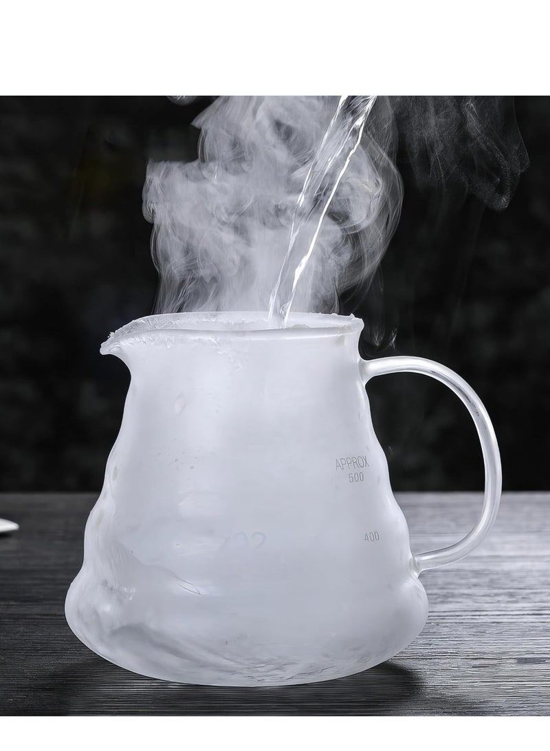 V60 Coffee Server Heat Resistant Glass Pot Pour Over Coffee Tea Server Kettle Coffee Maker Clear 600ml - Image 3