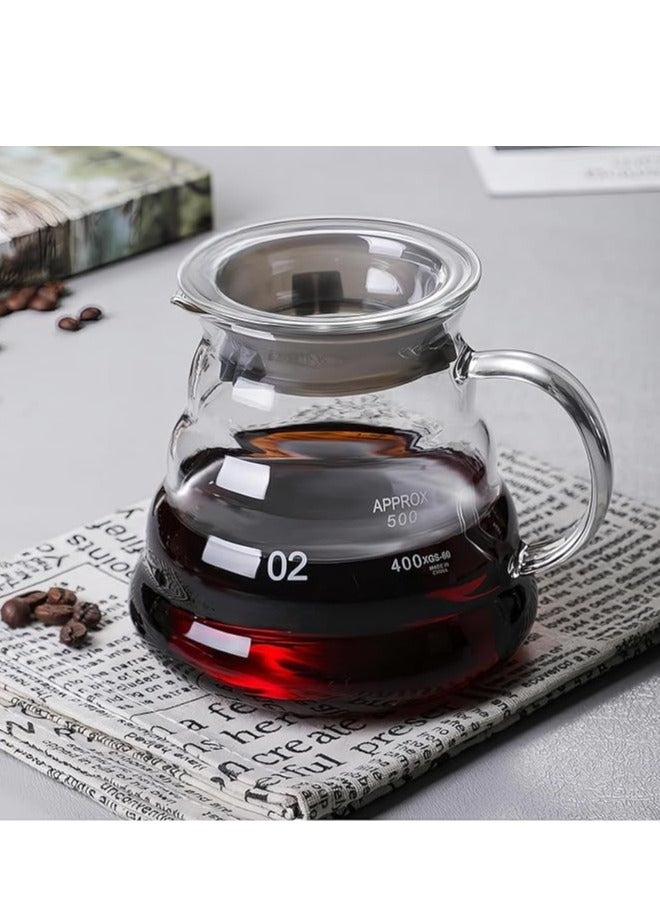 V60 Coffee Server Heat Resistant Glass Pot Pour Over Coffee Tea Server Kettle Coffee Maker Clear 600ml - Image 4