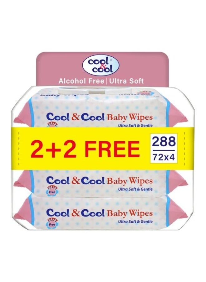 Baby Wipes, 2x72 sheets +2 packs free, UAE