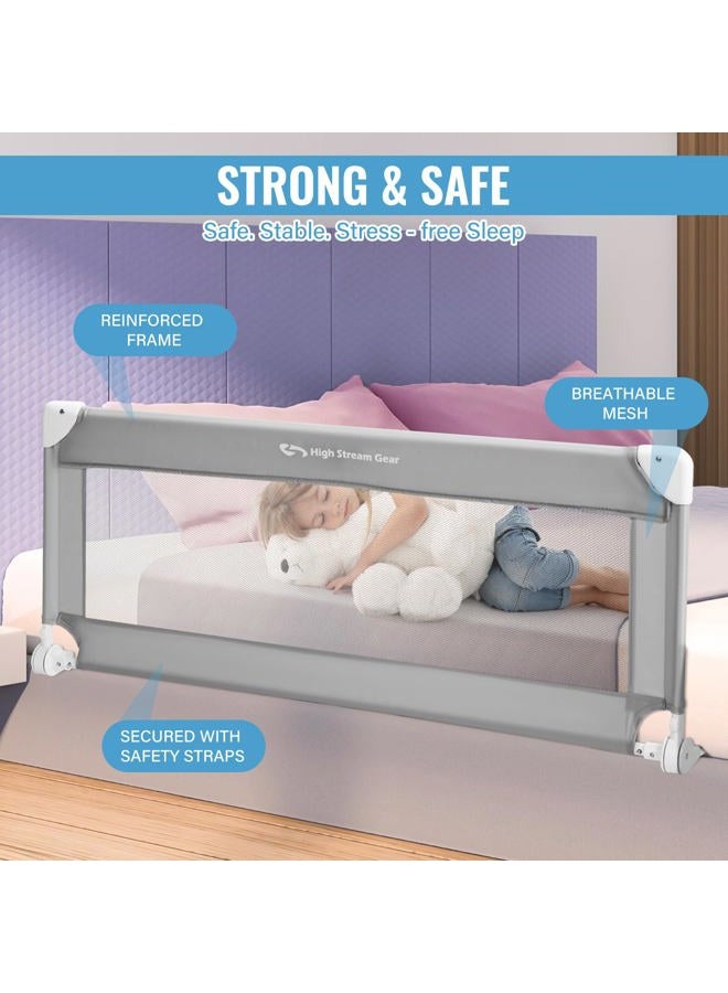 High Stream Gear Portable Bed Rail for Toddlers – Home &Travel Toddler Bed Rail Guard for Twin, Crib, Single & Other Beds – Foldable Bed Barrier Fits Suitcase, 1-Min Setup (80cm) - Image 4