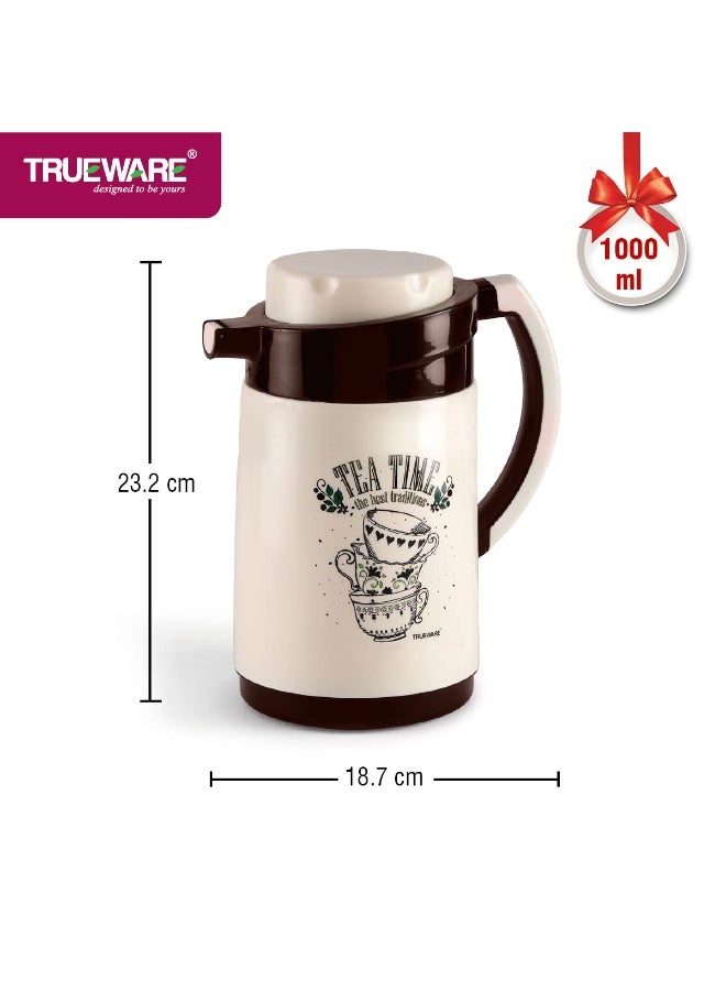 Trueware Ruff Tuff 1200 Insulated Flask - 1000 Ml | Insulated Tea Pot Kettle Thermos Water Jug | Hot & Cold | Leak-Proof Lid | Thermoware | Food Grade | BPA-Free | Ideal for Office, Travel - Image 2
