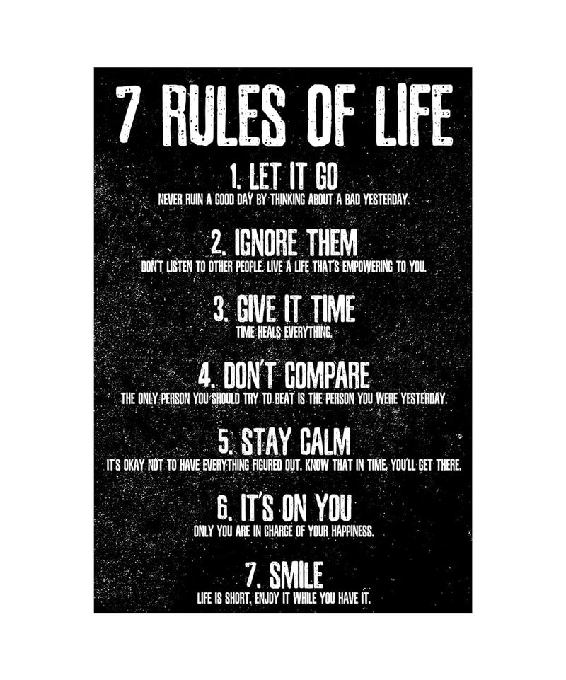 My D SQUARE 7 Rules of Life Vinyl Wall Sticker - Image 1