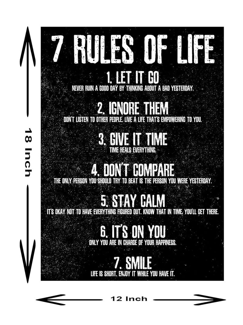 My D SQUARE 7 Rules of Life Vinyl Wall Sticker - Image 2