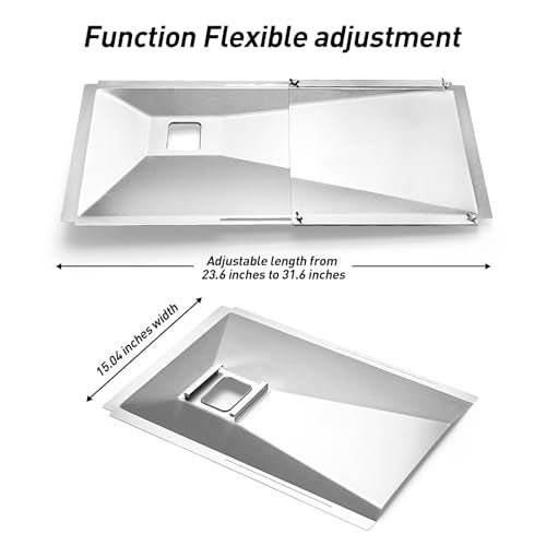 BBQ-Yummy Grease Tray fits Nexgrill, Charbroil, Kenmore, BHG, Dynaglo, Grill Master, Uniflame,Backyard Gas Grill, Adjustable Drip with Catch Pan for 3/4/5 Burner, Grease Tray for Most CharBroil Models - Image 3