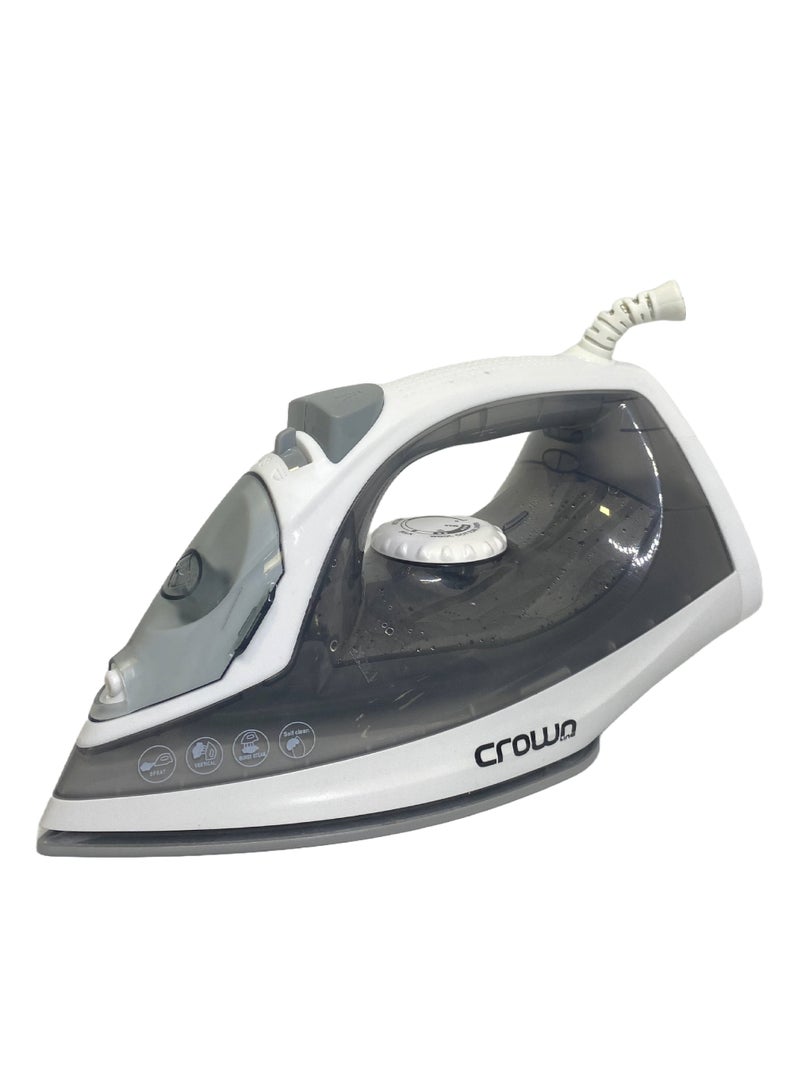 Crownline Steam Dry & Steam Iron With Ceramic Soleplate And Advanced Steam Functions 200 ml 1800 W SI-407 Grey - Image 1