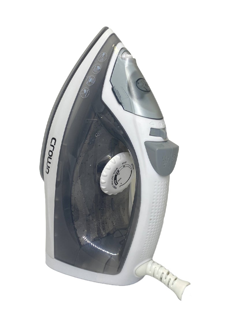 Crownline Steam Dry & Steam Iron With Ceramic Soleplate And Advanced Steam Functions 200 ml 1800 W SI-407 Grey - Image 3