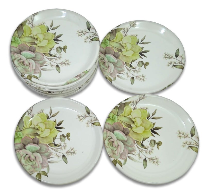 BHOJANWARE Upgrade Your Dining with Our Set of 12 Melamine Round Serving Snacks Plates Perfect for Kitchen and Dining - Ideal for Snacks and Meals! (Size: 18 Cm/ 7 Inch) - Image 3