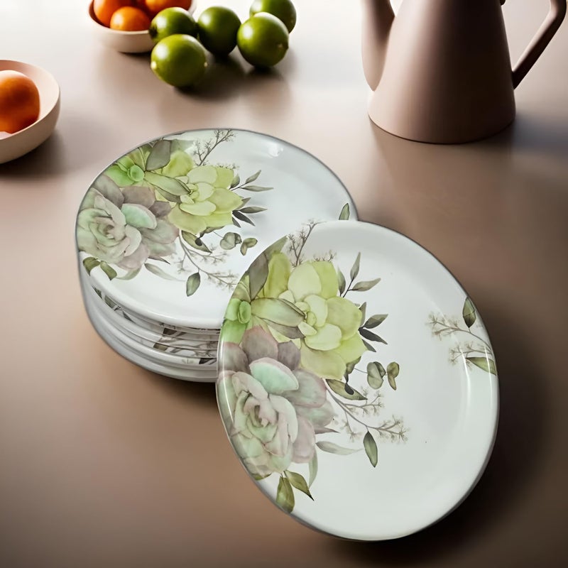BHOJANWARE Upgrade Your Dining with Our Set of 12 Melamine Round Serving Snacks Plates Perfect for Kitchen and Dining - Ideal for Snacks and Meals! (Size: 18 Cm/ 7 Inch) - Image 1