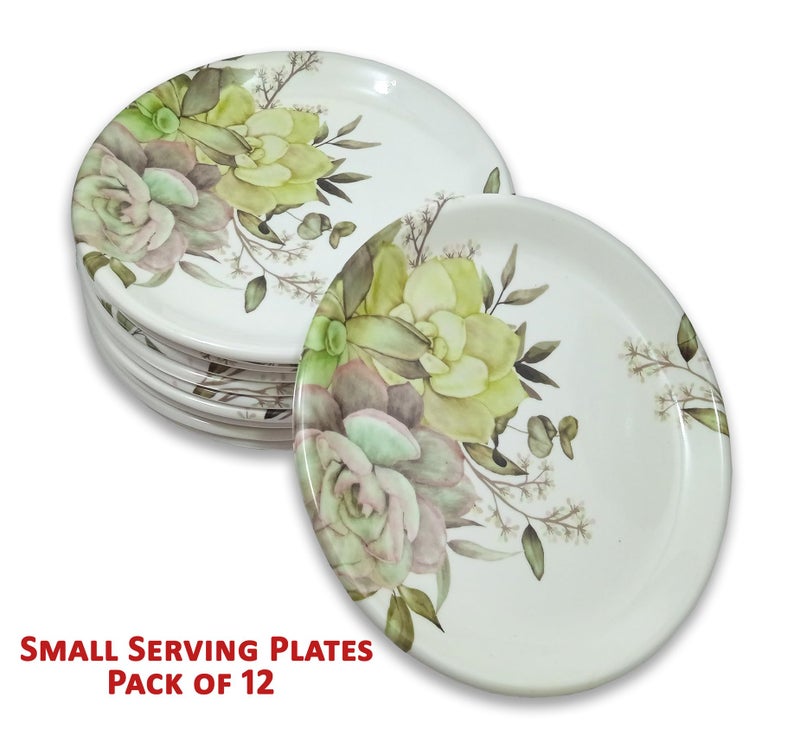BHOJANWARE Upgrade Your Dining with Our Set of 12 Melamine Round Serving Snacks Plates Perfect for Kitchen and Dining - Ideal for Snacks and Meals! (Size: 18 Cm/ 7 Inch) - Image 4