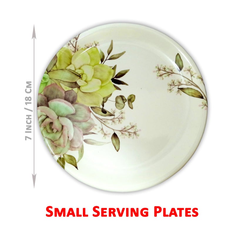 BHOJANWARE Upgrade Your Dining with Our Set of 12 Melamine Round Serving Snacks Plates Perfect for Kitchen and Dining - Ideal for Snacks and Meals! (Size: 18 Cm/ 7 Inch) - Image 2