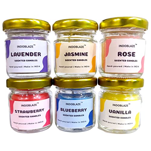 Indoblaze Aromatherapy Candles Set 6 Scented Candles For Home Decor In Small Glass Jars | Perfect Scented Candles Gift Set | Fragrance Candles For Home Decor - Image 3