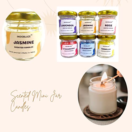 Indoblaze Aromatherapy Candles Set 6 Scented Candles For Home Decor In Small Glass Jars | Perfect Scented Candles Gift Set | Fragrance Candles For Home Decor - Image 4