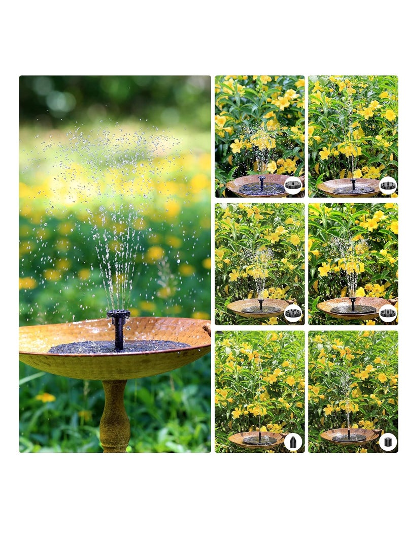 AISITIN Aisitin 2.5w solar bird bath fountain pump solar fountain pump for bird bath with 6 nozzles 6.7" solar powered water fountain pump for garden ponds pool fish tank aquarium and outdoor  - Image 5