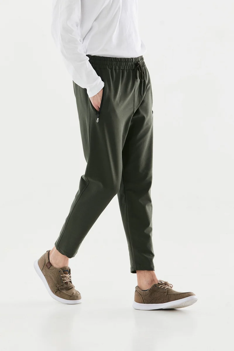 FullaModa Printed Elastic Waist Pipe Leg Sweatpants