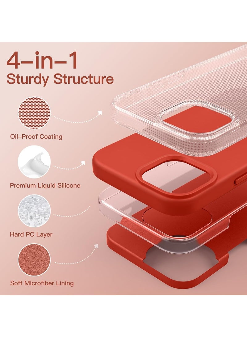 DUSALA iPhone 13 Case, Liquid Silicone Phone Case for iPhone 13 6.1 Inch, Colorful Silky-Soft Protective Cover (Red) - Image 5