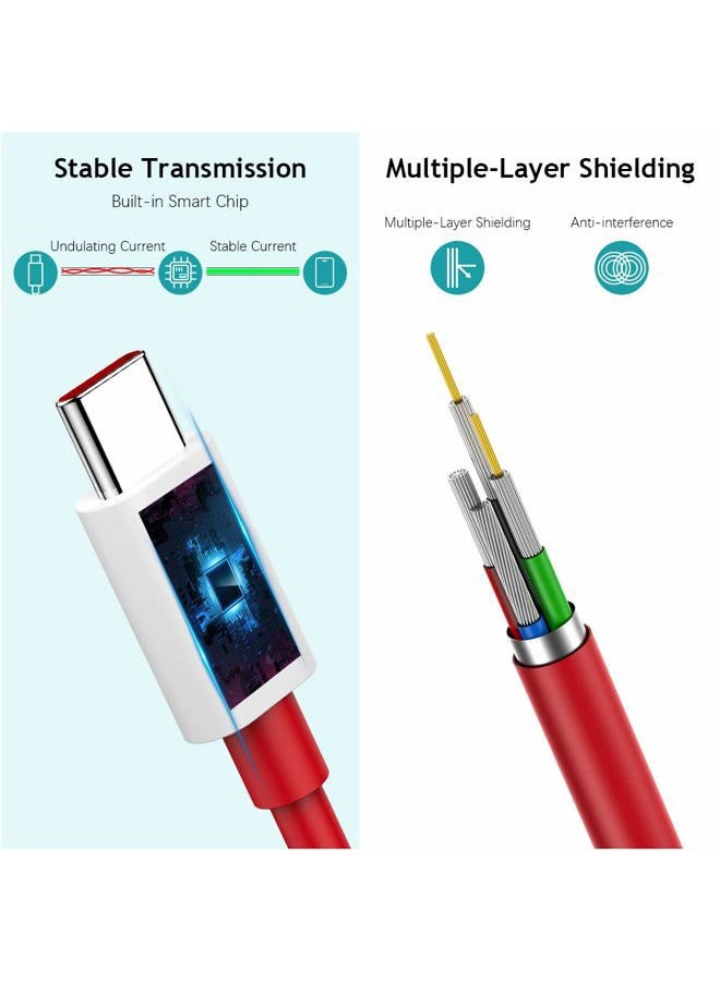 COOYA 65W Warp Charge Cable for OnePlus 9 Pro 8T Charging Cable USB C to USB C Cable Compatible for MacBook Air MacBook Pro 13 Inch 2020, 6.6FT Super Fast Charging Cord for Samsung S21 Ultra 5G S20 FE - Image 3