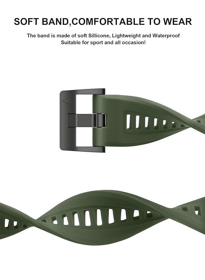 Silicone watch strap 22mm Compatible with Garmin watch Fenix 7 | Fenix 6 | Fenix 5 | 6 Pro | 5 Plus | Approach S60 | Forerunner 945 Smartwatch strap,watch band (Army Green) - Image 3