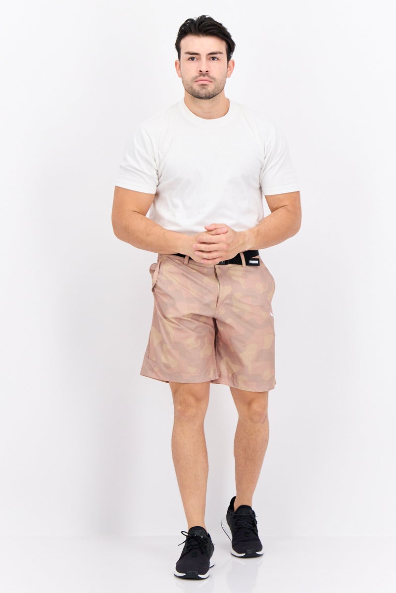 PUMA Men Sportswear Fit Belted Outdoor Shorts, Khaki Combo  - Image 4