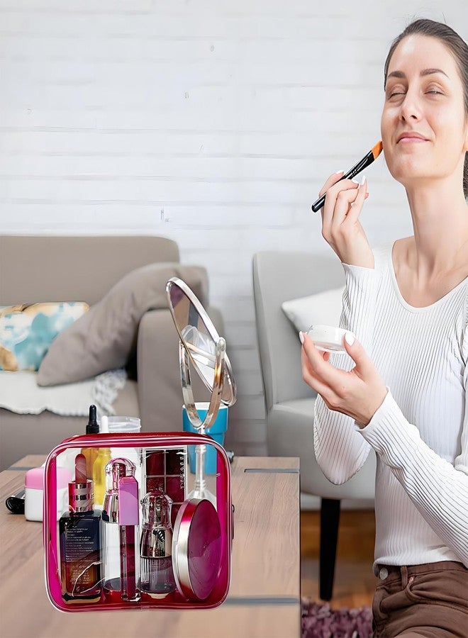TotePrint Stadium Approved Green Frame Clear Toiletry Bag TSA Approved Clear Organizer Bags Portable Travel Makeup Bags with Zipper for Women, white, Modern - Image 4