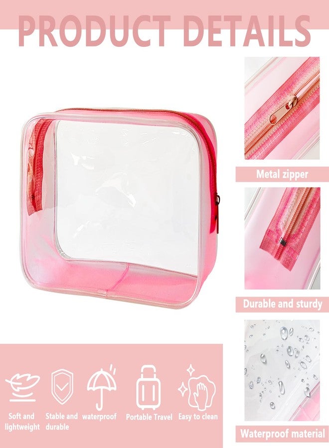 TotePrint Stadium Approved Green Frame Clear Toiletry Bag TSA Approved Clear Organizer Bags Portable Travel Makeup Bags with Zipper for Women, white, Modern - Image 3