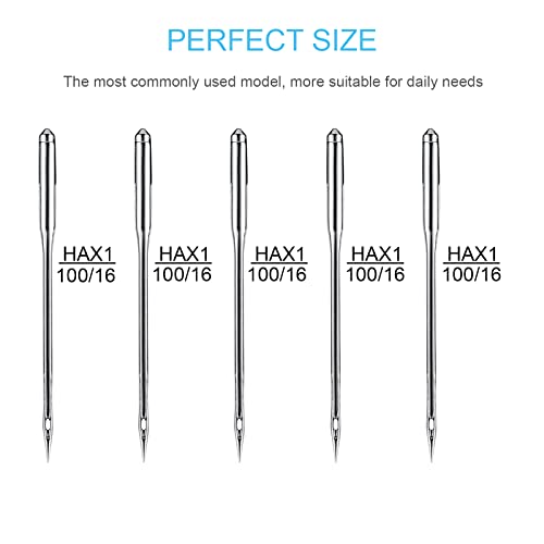 kidoom Sewing Machine Needles, 10 PCS Universal Sewing Machine Needle, Compatible with Singer, Brother, Janome, Varmax, Size HAX1 100/16 - Image 2