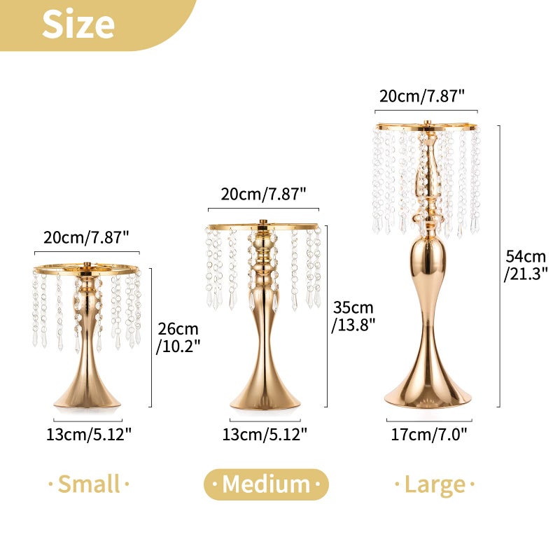NUPTIO 10 Pcs Versatile Metal Flower Arrangement Stand, 13.8in/35cm Height Elegant Wedding Centerpieces Flower Vase, Crystal Flower Stand for Wedding Party Dinner Event Restaurant Hotel Decoration - Image 5