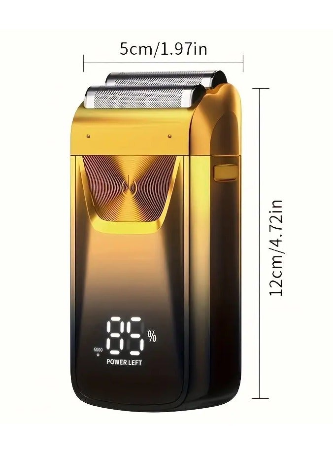 ORiTi Electric Foil And Bald Shavers 2 In 1 Double Shaver For Men Reciprocating Razor And Popup Beard Trimmer With Rechargeable 2 Head Adjustable Speeds Men's Beard Shaver For Hair Cutting - Image 3