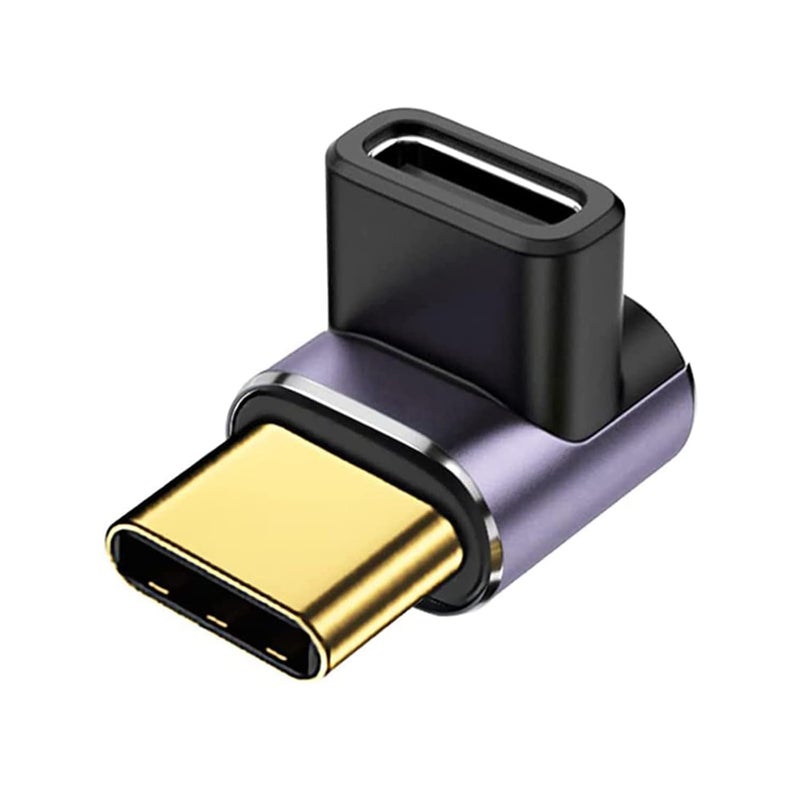 Microware USB C Adapter 90 Degree Angle Up & Down Type C Extender 40Gbps 100w Fast Charging Type C Male 40Gbps USB C Adapter (MMPL-106) - Image 1