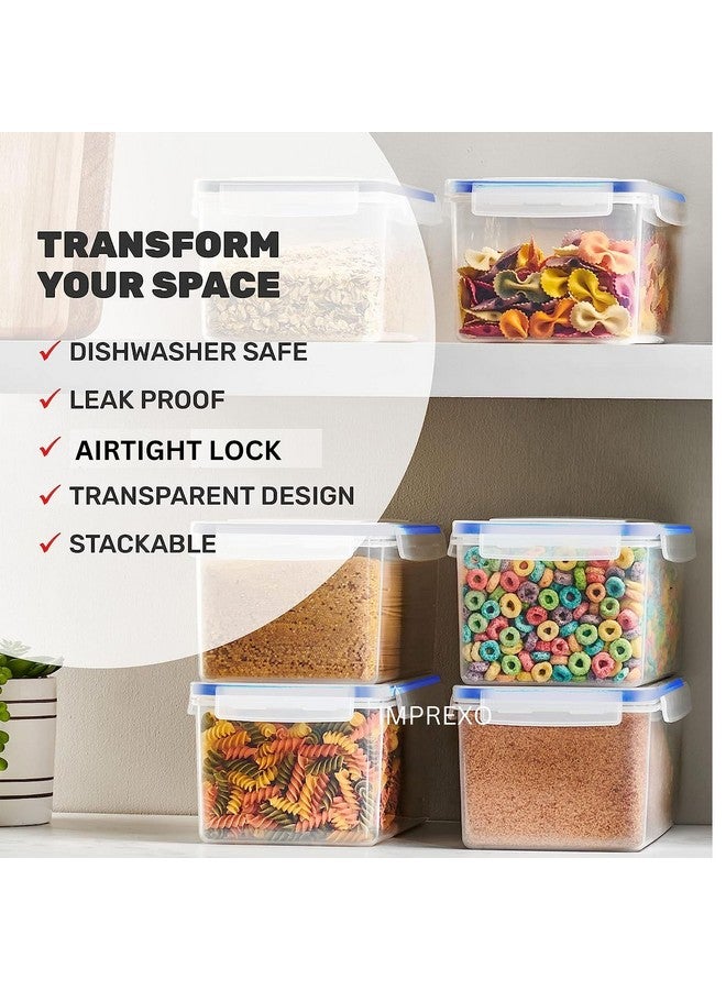 IMPREXO Airtight Food & Fridge Storage Jars & Containers Plastic Boxes for Kitchen Canister Jar and Container Dal/Stackable/Snacks/Atta/Cereals, Set Of 4, Transparent (2200 ML) - Image 2