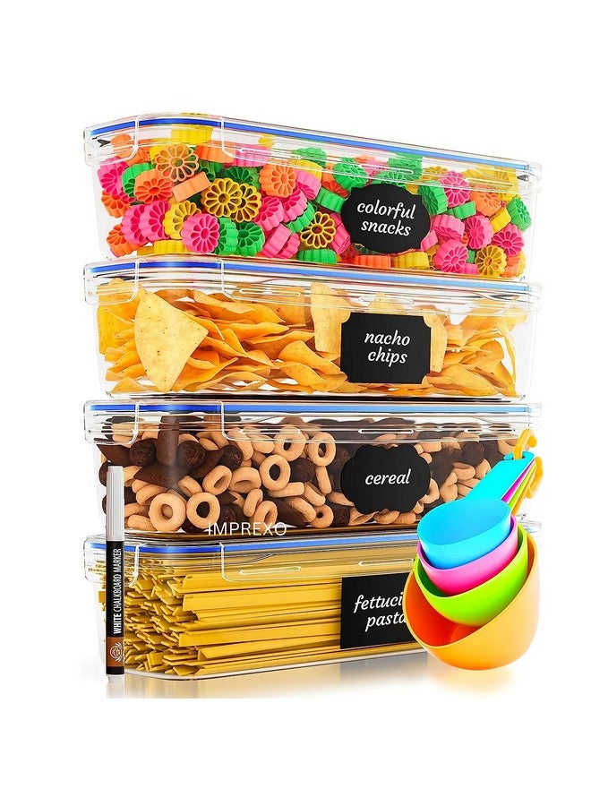 IMPREXO Airtight Food & Fridge Storage Jars & Containers Plastic Boxes for Kitchen Canister Jar and Container Dal/Stackable/Snacks/Atta/Cereals, Set Of 4, Transparent (2200 ML) - Image 1