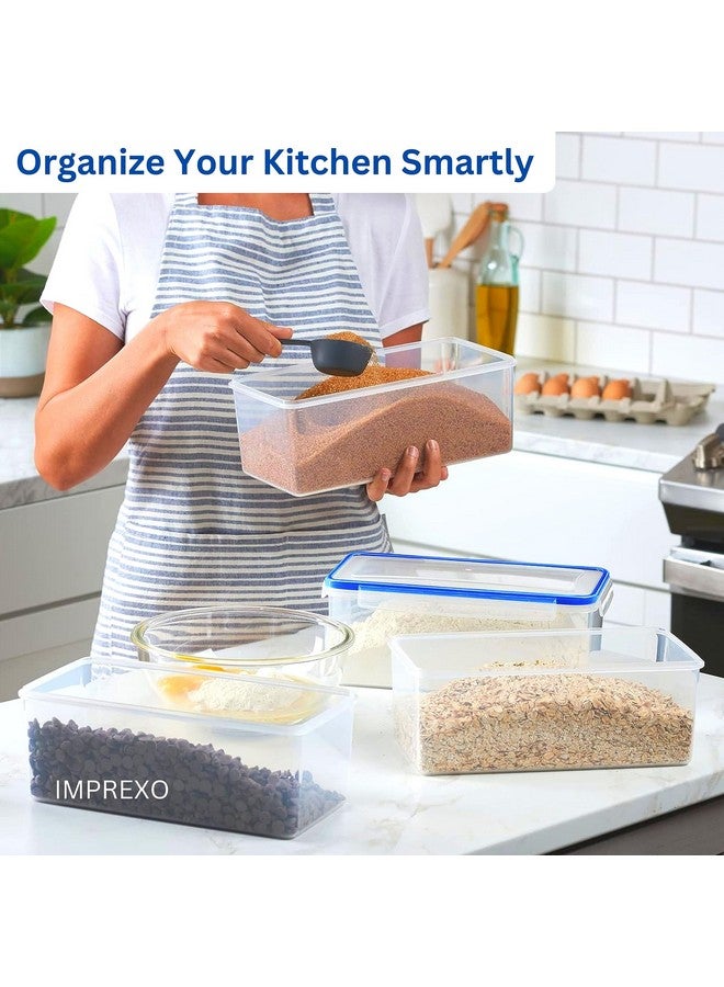 IMPREXO Airtight Food & Fridge Storage Jars & Containers Plastic Boxes for Kitchen Canister Jar and Container Dal/Stackable/Snacks/Atta/Cereals, Set Of 4, Transparent (2200 ML) - Image 4