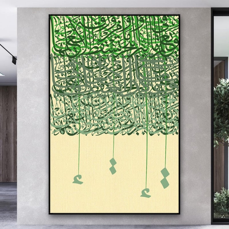 Marktna Canvas painting with Arabic calligraphy design and hollow frame, size (40×60), one piece - Image 3