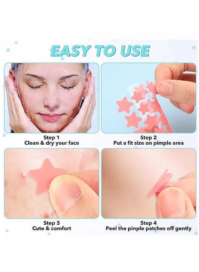 Gecomo 600 Pcs Pimple Patches, Colorful Spot Stickers with Tea Tree, Cute Star Pimple Patches for Healing Stickers Zit Patch  - Image 3