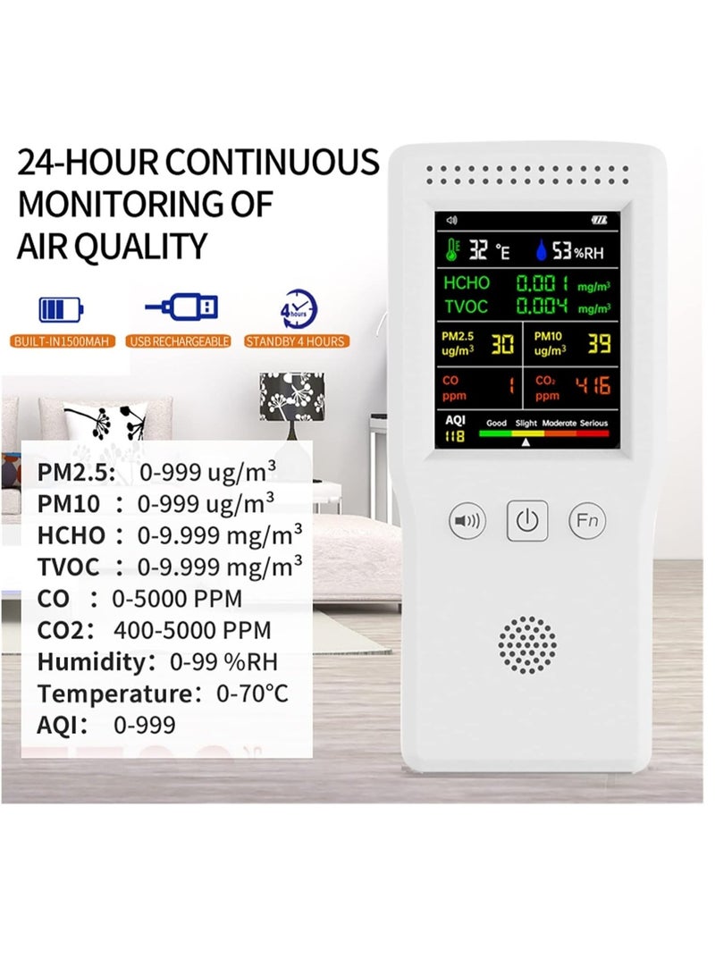 9 in 1 Air Quality Detector LCD Display PM2.5 PM10 HCHO TVOC CO CO2 Temperature and Humidity Multifunctional Air Quality Monitor - Image 5
