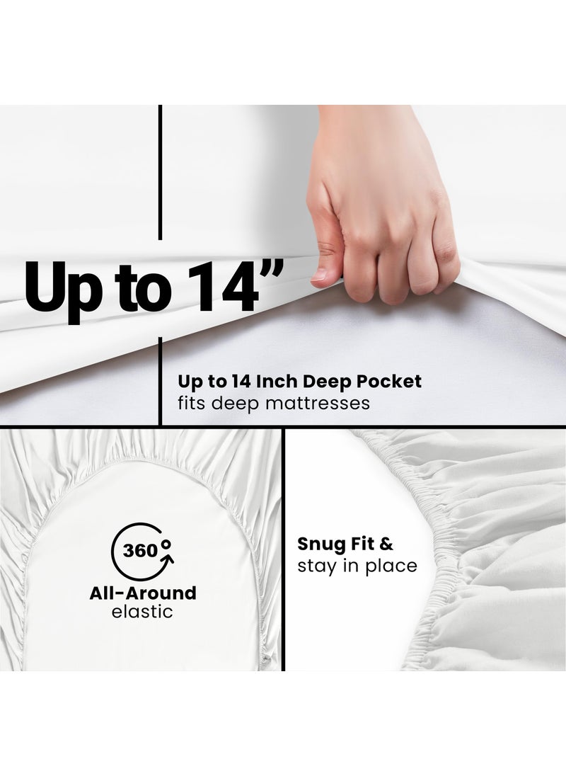 Utopia Bedding Utopia Bedding King Fitted Sheets - Bulk Pack of 2 Bottom Sheets - Soft Brushed Microfiber - Deep Pockets - Shrinkage & Fade Resistant - Easy Care (King  White)  - Image 5
