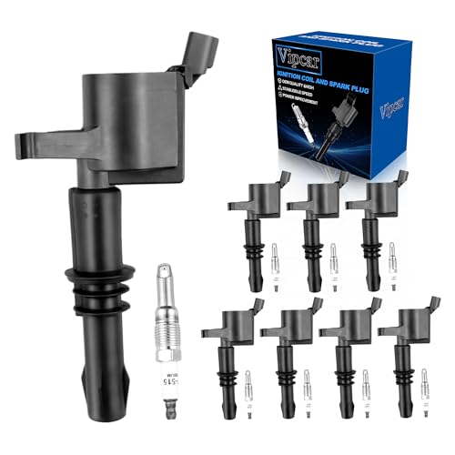 VIPCAR Set of 8 Ignition Coil Pack DG511 and Iridium Spark Plugs Compatible with Ford 2004-2008 F150 5.4L, 2006-2008 Explorer 4.6L, 2005-2008 Expedition 5.4L, 2006-2008 Mountaineer Mark LT Navigator - Image 1