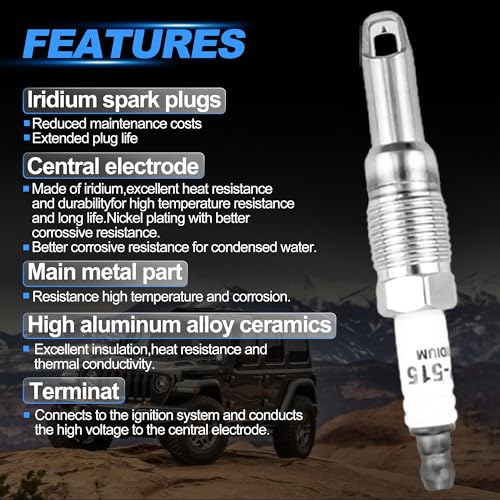 VIPCAR Set of 8 Ignition Coil Pack DG511 and Iridium Spark Plugs Compatible with Ford 2004-2008 F150 5.4L, 2006-2008 Explorer 4.6L, 2005-2008 Expedition 5.4L, 2006-2008 Mountaineer Mark LT Navigator - Image 4