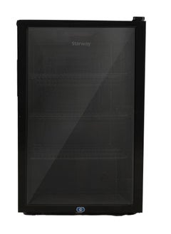 Starway Starway 132 Lt 4.6 Cu Ft Glass Mini Bar Refrigerator, Total No Frost Compressor, Noiseless , Lock Key, Led Light, Black  - Image 1