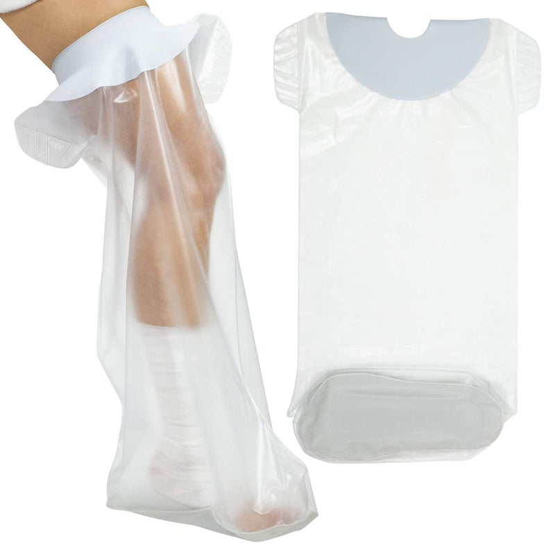 Vive Cast Cover for Shower Leg  Waterproof Patented Seal  Adult Cover Bag for Showering After Surgery  Also for Broken Foot Ankle Knee Toe Bandages Wounds Baths  Watertight  Submersible - Image 1