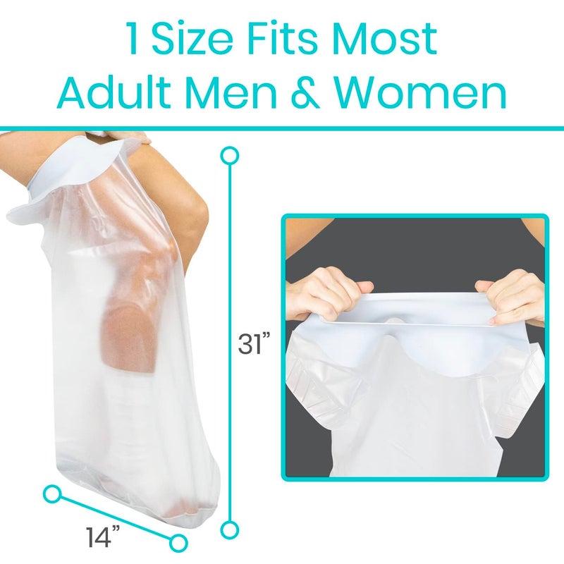 Vive Cast Cover for Shower Leg  Waterproof Patented Seal  Adult Cover Bag for Showering After Surgery  Also for Broken Foot Ankle Knee Toe Bandages Wounds Baths  Watertight  Submersible - Image 4