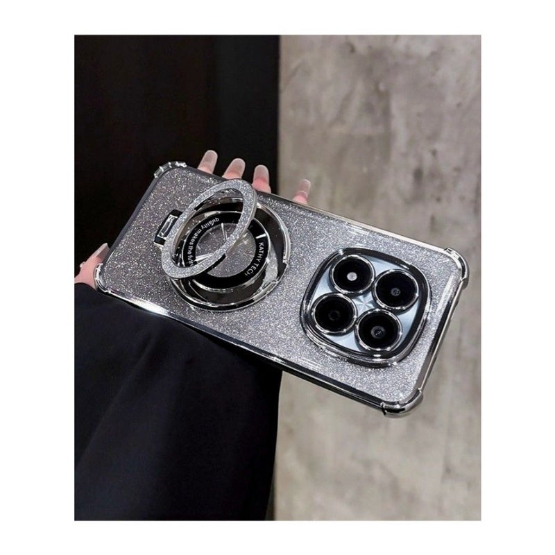 Magnetic Glitter for Xiaomi Redmi Note 15 Pro Case Camera Lens Protector Sparkly Stand Support Wireless Charging Luxury Gradient Shockproof Xiaomi Redmi Note 15 Pro 5G Cover - Image 3