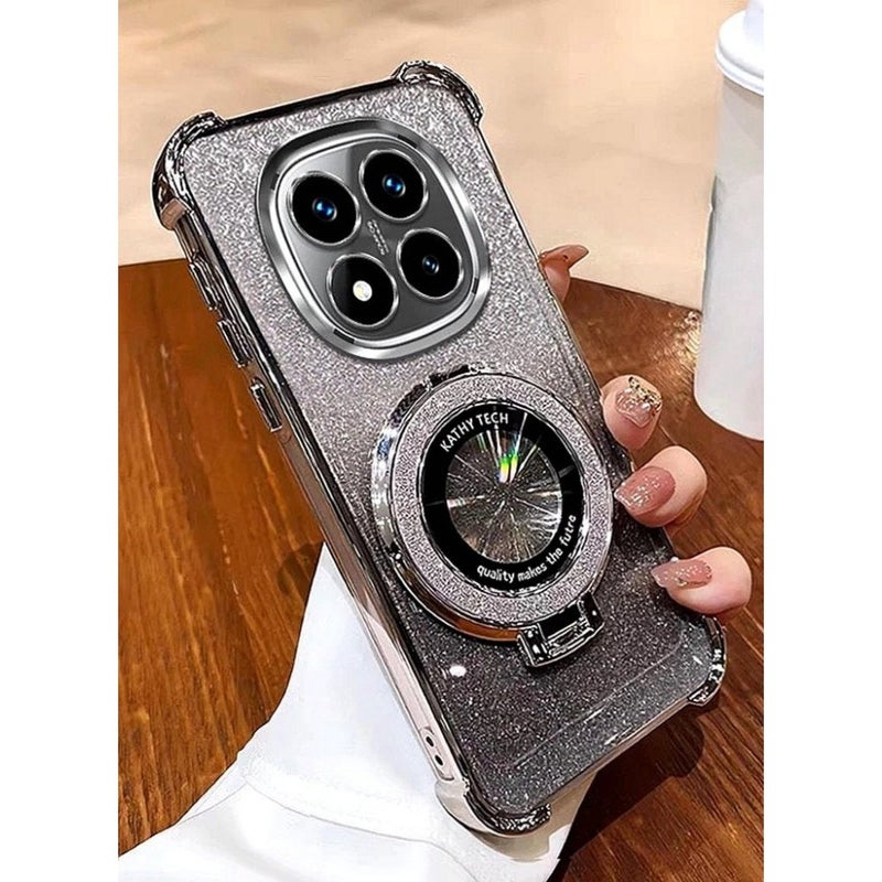 Magnetic Glitter for Xiaomi Redmi Note 15 Pro Case Camera Lens Protector Sparkly Stand Support Wireless Charging Luxury Gradient Shockproof Xiaomi Redmi Note 15 Pro 5G Cover - Image 1