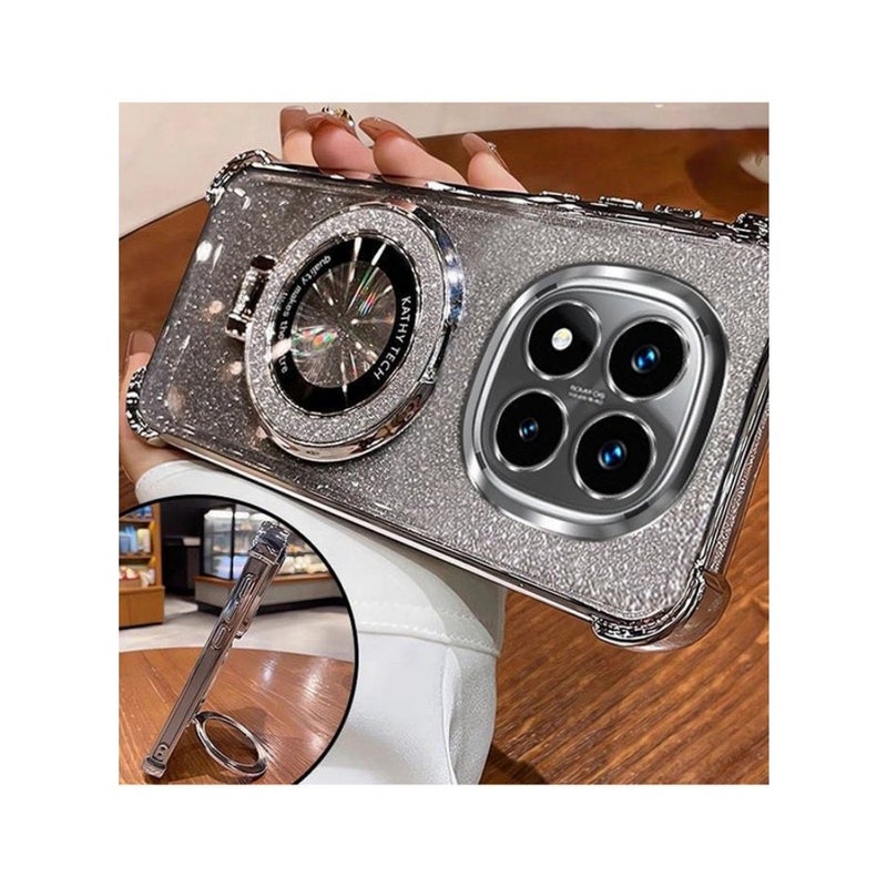 Magnetic Glitter for Xiaomi Redmi Note 15 Pro Case Camera Lens Protector Sparkly Stand Support Wireless Charging Luxury Gradient Shockproof Xiaomi Redmi Note 15 Pro 5G Cover - Image 4