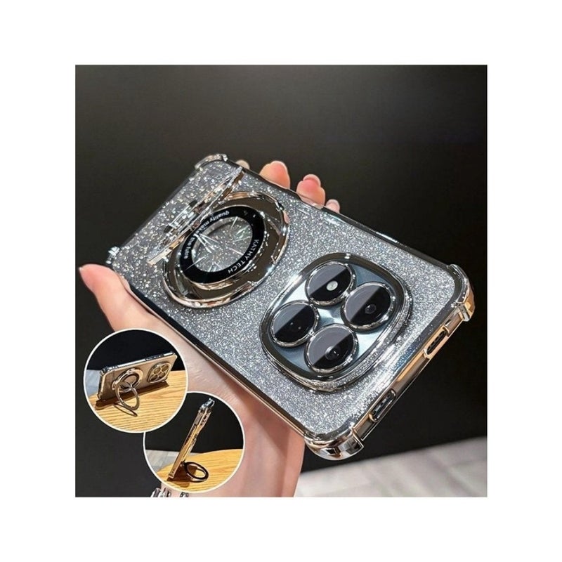 Magnetic Glitter for Xiaomi Redmi Note 15 Pro Case Camera Lens Protector Sparkly Stand Support Wireless Charging Luxury Gradient Shockproof Xiaomi Redmi Note 15 Pro 5G Cover - Image 5