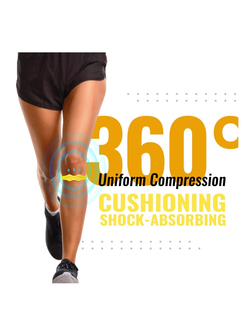 SYOSI Knee Strap Patella Support Knee Band for Patellar Tendon Pain Relief - Knee Brace for Tendonitis Jumpers Running Sports Basketball Men Women 2 Packs (Yellow) - Image 3