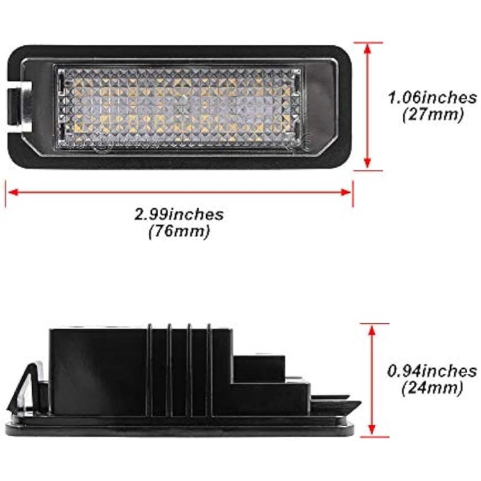 Mingrui test 2Pcs Led License Plate Lights Number Lamp For Mk5 Gti Mk6 Mk7 Golf 5 Glof 6 Golf 7 New Beetle Passat Cc Rabbit Eos Phaeton Polo Lupo Powered By Xenon White Led With CanBus Error Free - Image 5