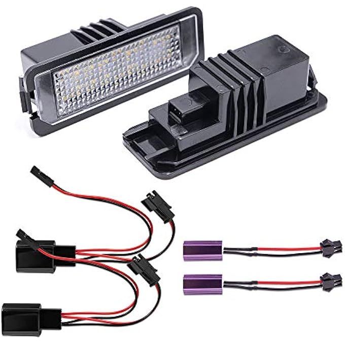 Mingrui test 2Pcs Led License Plate Lights Number Lamp For Mk5 Gti Mk6 Mk7 Golf 5 Glof 6 Golf 7 New Beetle Passat Cc Rabbit Eos Phaeton Polo Lupo Powered By Xenon White Led With CanBus Error Free - Image 3