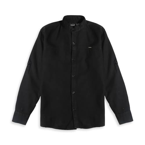 CAVIO Boys Black Regular Fit Solid Casual Cotton Shirt - Image 5